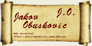 Jakov Obušković vizit kartica
